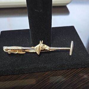Vintage Gold and Silver Horse Tie Clip